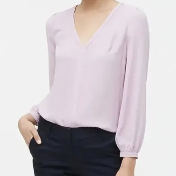 J Crew Factory Printed V-neck top (Fuchsia Pink) - Picture 3 of 3